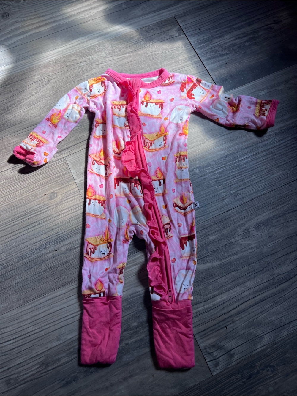 Birdie Bean Pink S’more Sadie Bamboo Viscose Convertible Romper Newborn